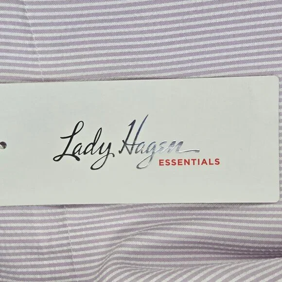 Lady Hagan Essentials Size 14 Purple Orchid Striped Seersucket Skort Pockets NWT